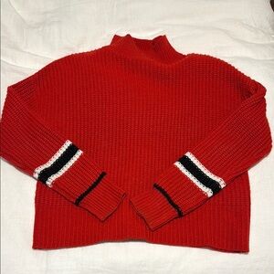 Sanctuary red sweater with white/black stripes